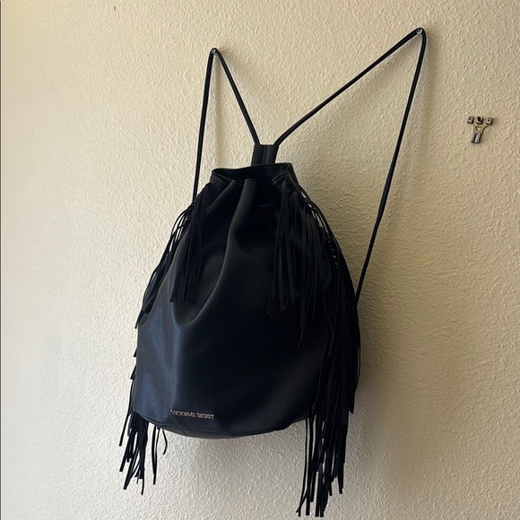 Victoria's Secret Black Backpack with Fringe - Picture 3 of 10